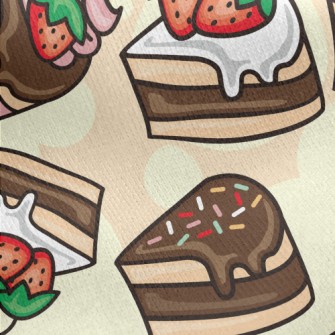 Strawberry Chocolate Cake Jersey Backed Fleece