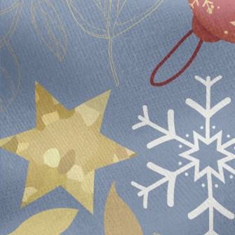 Snowflake Gold Star Decoration Jersey Backed Fleece