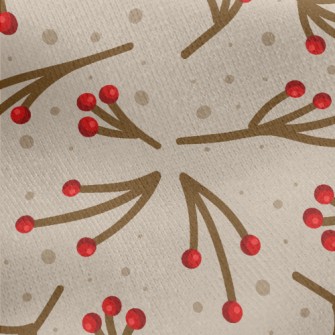 Small Berry Branch Jersey Backed Fleece