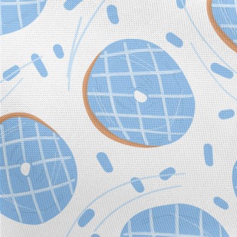Water Blue Checkered Donut Pongee