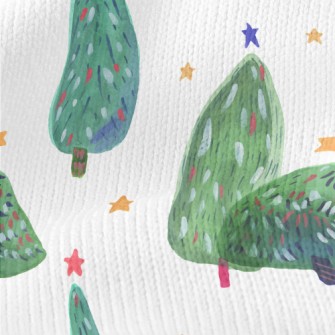 Cute Style Christmas Tree Stretch Jersey