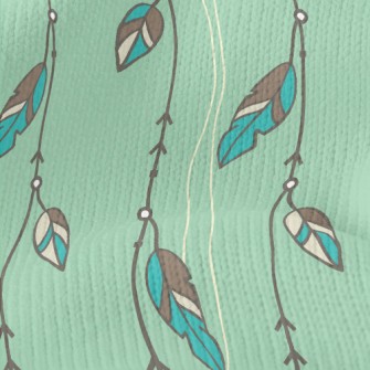 Long Feather Pendant Stretch Jersey
