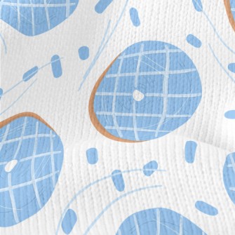 Water Blue Checkered Donut Stretch Jersey