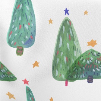 Cute Style Christmas Tree Lightweight Cotton Poplin