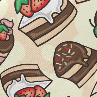 Strawberry Chocolate Cake Midweight Cotton Poplin