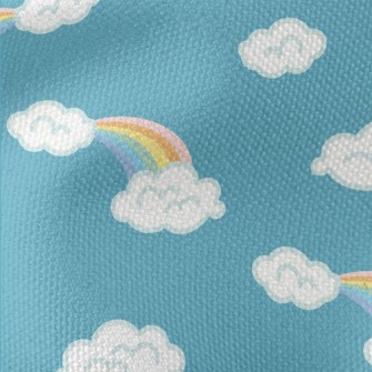 White Clouds And Rainbow Waterproof Canvas