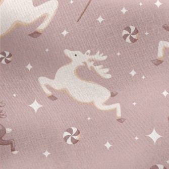 Flying Christmas Reindeer Jersey Backed Fleece