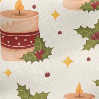 Christmas Candles Christmas Re Jersey Backed Fleece