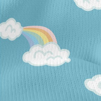 White Clouds And Rainbow Stretch Jersey