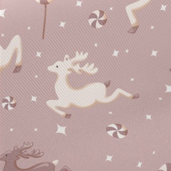 Flying Christmas Reindeer Midweight Cotton Poplin
