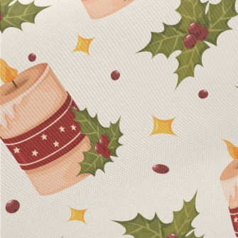 Christmas Candles Christmas Re Midweight Cotton Poplin