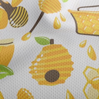 Bees Collecting Honey Athletic Mesh Flat Back
