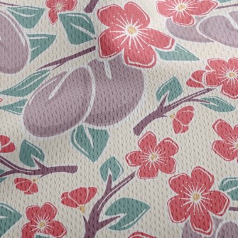 Plums And Plum Blossoms Athletic Mesh Flat Back