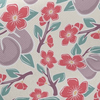 Plums And Plum Blossoms Twill