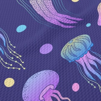 Psychedelic Gradient Jellyfish Birdseye Piqué
