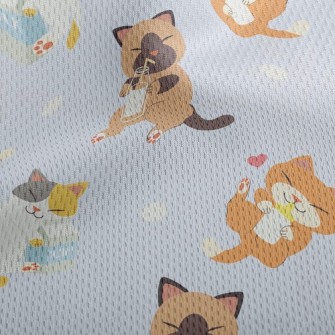 Cat Who Loves To Drink Milk Athletic Mesh Flat Back
