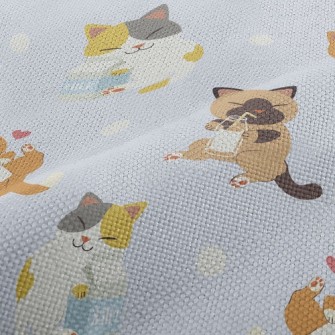Cat Who Loves To Drink Milk Performance Linen
