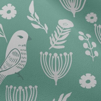 Flowers And Temperamental Bird Chiffon