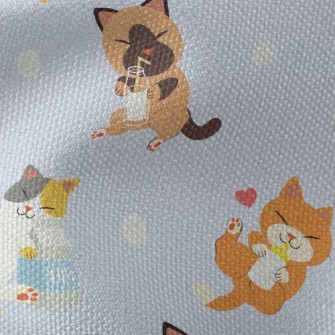 Cat Who Loves To Drink Milk Waterproof Canvas