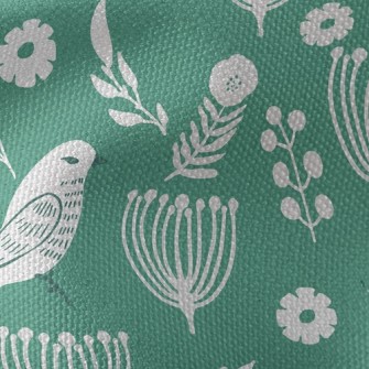 Flowers And Temperamental Bird Waterproof Canvas