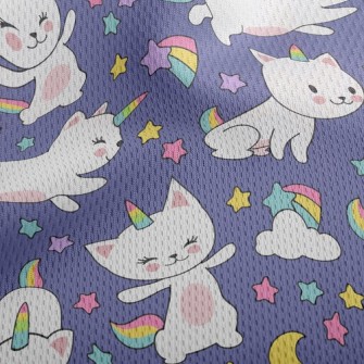 Naughty Unicorn Cat Athletic Mesh Flat Back