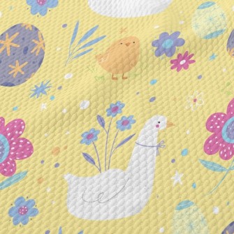 Mother Goose And Chicks Birdseye Piqué