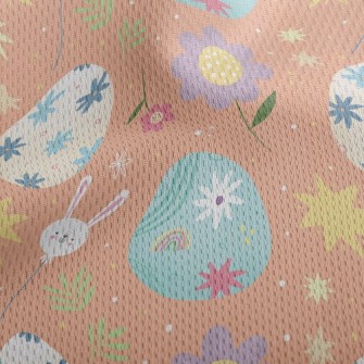 Easter Eggs And Bunny Athletic Mesh Flat Back