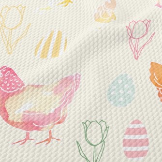 Rubbing Rooster Family Birdseye Piqué