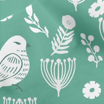 Flowers And Temperamental Bird Micro Fleece
