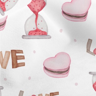 Heart Macaron Hourglass Micro Fleece