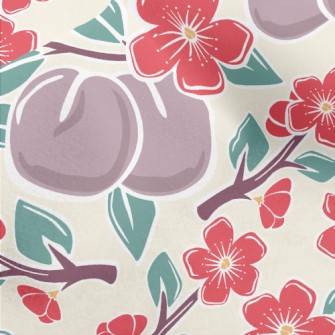 Plums And Plum Blossoms Micro Fleece