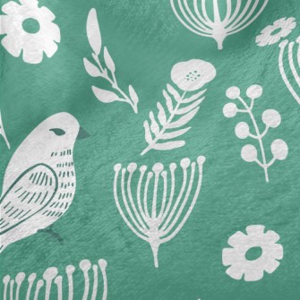 Flowers And Temperamental Bird Minky