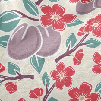 Plums And Plum Blossoms Minky