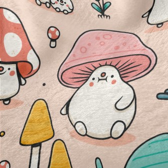 Cute Mushroom Man Minky