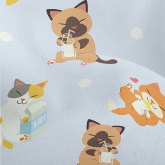 Cat Who Loves To Drink Milk Lightweight Performance Linen