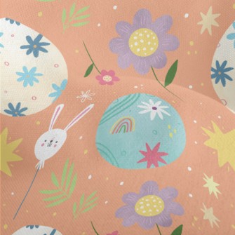 Easter Eggs And Bunny Lightweight Performance Linen
