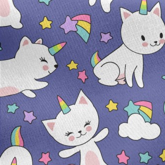 Naughty Unicorn Cat Jersey Backed Fleece