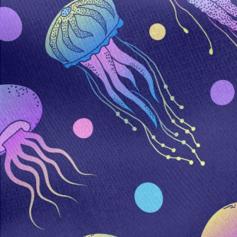 Psychedelic Gradient Jellyfish Jersey Backed Fleece