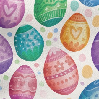 Colorful Easter Eggs Jersey Backed Fleece