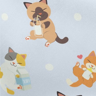 Cat Who Loves To Drink Milk Pongee
