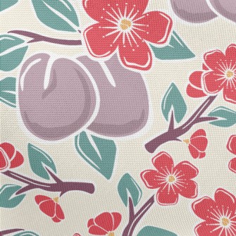 Plums And Plum Blossoms Pongee