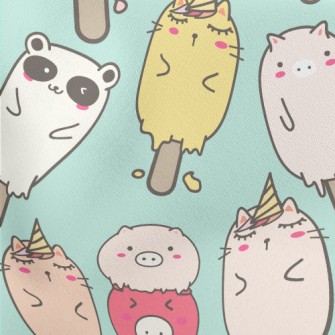 Animal Ice Cream Lightweight Cotton Poplin
