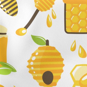 Bees Collecting Honey Lightweight Cotton Poplin