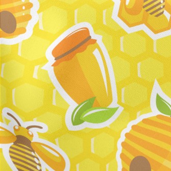 Bees Working Hard To Collect H Lightweight Cotton Poplin