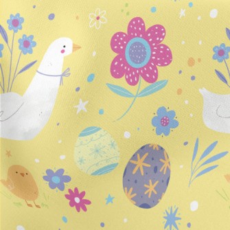 Mother Goose And Chicks Lightweight Cotton Poplin