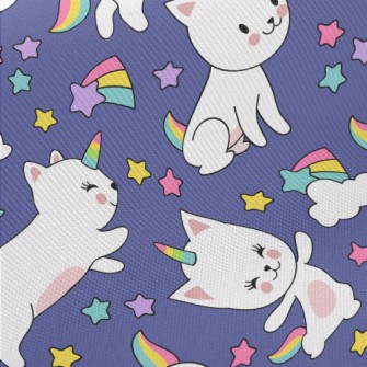 Naughty Unicorn Cat Midweight Cotton Poplin