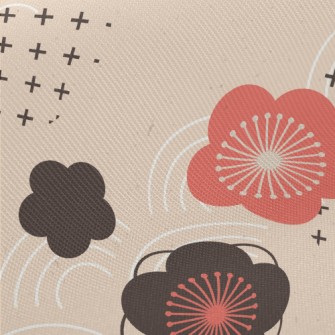 Chinese Style Plum Blossom Midweight Cotton Poplin