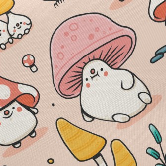 Cute Mushroom Man Midweight Cotton Poplin