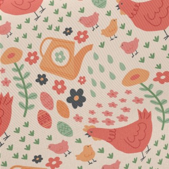 Hen Chick Family Midweight Cotton Poplin