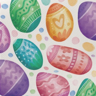 Colorful Easter Eggs Midweight Cotton Poplin